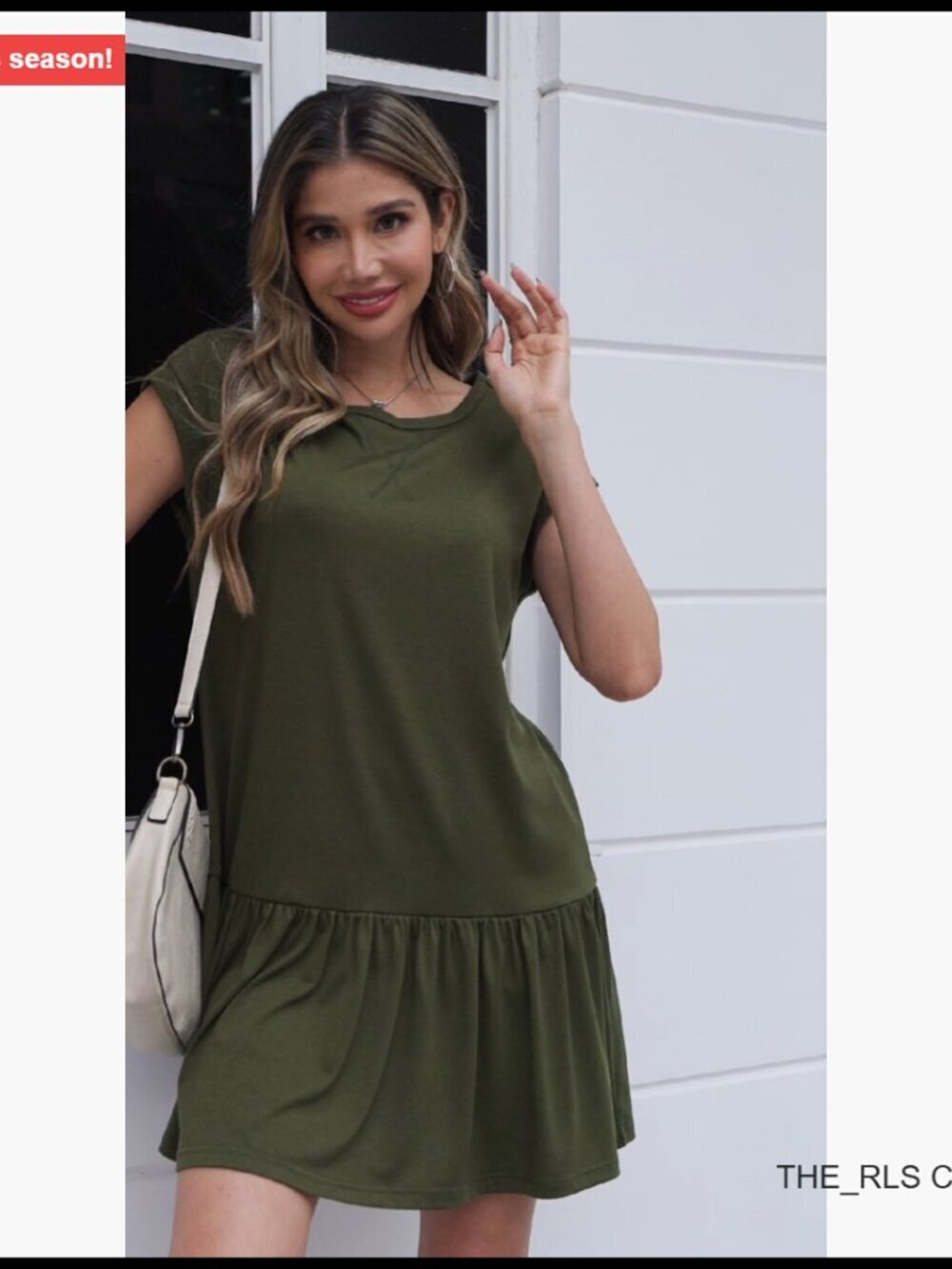 Summer T-Shirt Dress Casual Short Cap Sleeve Ruffle Hem Loose Mini - Picture 6 of 6